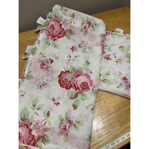 IKEA Rosalinda Bloom Roses Sheer Panel Set 57x118" Cabbage Cottage Garden